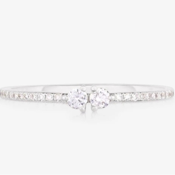 Ring Concierge Twin Diamond Ring - 14K white gold size 8.5